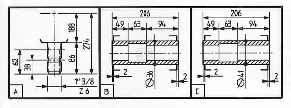 Gearbox TB-278C 1-1 4 Gearbox TB-278C 1-1