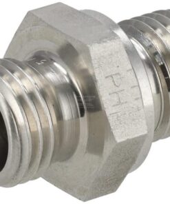 Racor macho 8L x M14 acero inox.