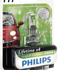 Bombilla Halógena tubular H1 12V 55W P14.5s blanco Philips