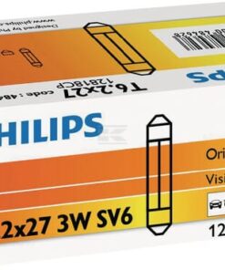 Bombilla Convencional tubular T6.2x27 12V 3W SV6 blanco Philips