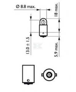 Bombilla T2W 24V 2W BA9s Philips
