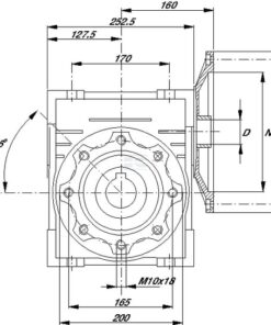 Reductor de tornillo I=50 12 Reductor de tornillo I=50