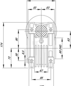 Reductor de tornillo I=100 12 Reductor de tornillo I=100