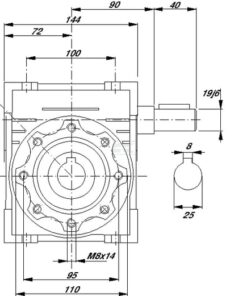 Reductor de tornillo I=50