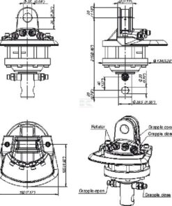 Rotador hidráulico 10kN, eje 39,5mm orificio montaje 20mm