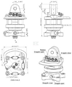 Rotator flange 45kN 4x17mm square