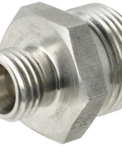 Acoplamiento recto 15L x 8L acero inox.