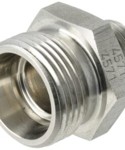 Acoplamiento recto 15L x 8L acero inox.