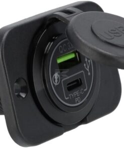 Toma USB-C + USB-A 12/24 V empotrable