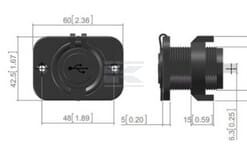 Toma USB-C + USB-A 12/24 V empotrable