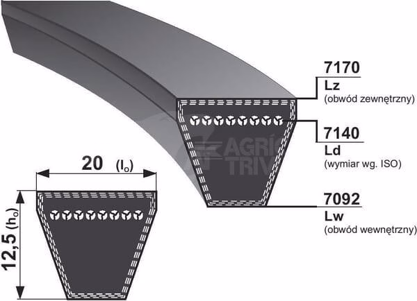 Correa trapezoidal 20x7100, Optibelt