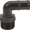 Boquilla de manguera 1 1/2" macho NPT x 1 1/4" 90°