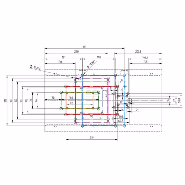 Soporte de pared 270x280x260 Acero inoxidable 3 Wall holder 270x280x260 Stainless steel