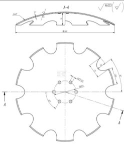 Disco grada entall. 560 mm 6-h