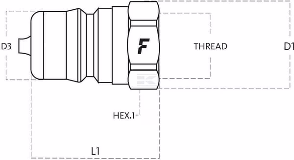 Acoplamiento rápido macho 1/4" - 1/4" BSP 3 Acoplamiento rápido macho 1/4" - 1/4" BSP