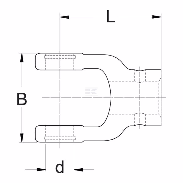 Horquilla para orificio liso con chaveta, para ejes de Ø30 mm, W2300/P300/W300E Walterscheid 2 Horquilla para orificio liso con chaveta, para ejes de Ø30 mm, W2300/P300/W300E Walterscheid
