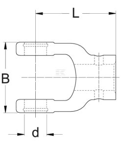 Horquilla para orificio liso con chaveta, para ejes de Ø30 mm, W2100/W100E Walterscheid