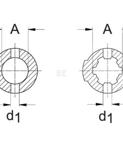 Horquilla para orificio liso con chaveta, para ejes de Ø30 mm, W2100/W100E Walterscheid
