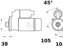 Motor de arranque 12 V 3,2 kW, 10 dientes, giro a derechas, Mahle 3 Motor de arranque 12 V 3,2 kW, 10 dientes, giro a derechas, Mahle