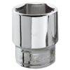 Vaso de 17 mm, 6 puntas hexagonal, cuadradillo de 3/8"
