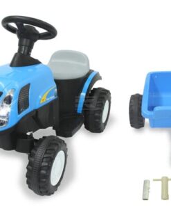 Tractor New Hollandcon remolque azul 6V