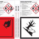 Etiquetas adhesivas para gasolina/diesel 25 hojas