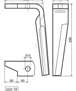 Diente de rastra D 18 mm Amazone