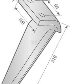 Diente de rotavator lado izdo. longitud: 300 mm, válido para Maschio, Kramp