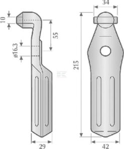 Cuchilla rotavator 42 mm 10 mm de grosor, válida para Pegodent