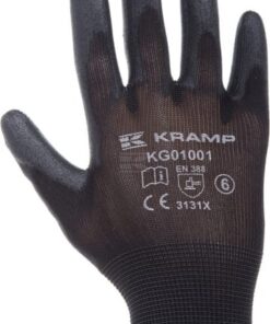 Guantes de trabajo 1.001 talla 8/M, paquete de 3, negro, Protect by Kramp