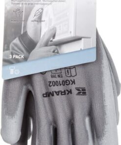 Guantes de trabajo 1.001 talla 8/M, paquete de 3, gris, Protect by Kramp 8 Guantes de trabajo 1.001 talla 8/M, paquete de 3, gris, Protect by Kramp