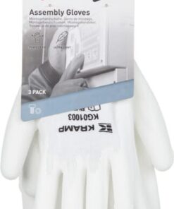 Guantes de trabajo, blanco, talla M, paquete de 3 uds., Protect de Kramp
