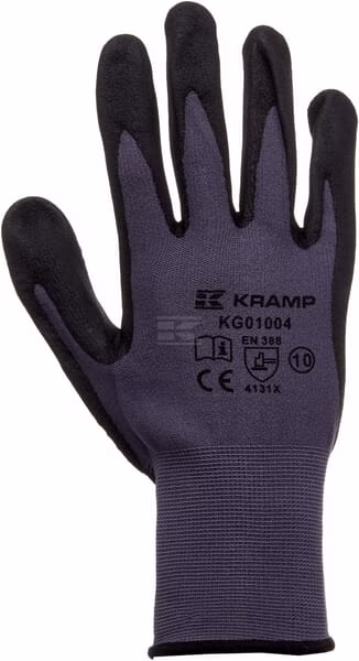 Guantes de trabajo de nailon gris de 22,5 cm de largo, talla 7/S, Protect de Kramp