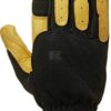 Guantes de trabajo, negro-amarillo, cuero/etileno acetato de vinilo/Spandex, talla L, Protect de Kramp