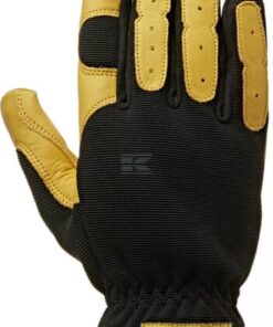 Guantes de trabajo, negro-amarillo, cuero/etileno acetato de vinilo/Spandex, talla M, Protect de Kramp
