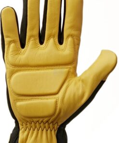 Guantes de trabajo, negro-amarillo, cuero/etileno acetato de vinilo/Spandex, talla M, Protect de Kramp 4 Guantes de trabajo, negro-amarillo, cuero/etileno acetato de vinilo/Spandex, talla M, Protect de Kramp