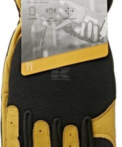 Guantes de trabajo, negro-amarillo, cuero/etileno acetato de vinilo/Spandex, talla M, Protect de Kramp 5 Guantes de trabajo, negro-amarillo, cuero/etileno acetato de vinilo/Spandex, talla M, Protect de Kramp