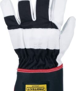 Guantes de trabajo, negro-blanco, cuero/algodón, talla XL, Protect de Kramp