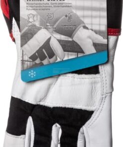 Guantes de trabajo, negro-blanco, cuero/algodón, talla XL, Protect de Kramp