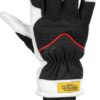 Guantes de trabajo, negro-blanco, cuero/Spandex, talla L, Protect de Kramp