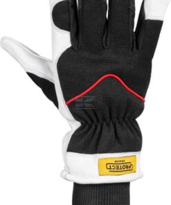 Guantes de trabajo, negro-blanco, cuero/Spandex, talla L, Protect de Kramp