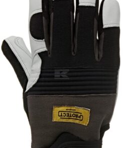 Guantes de trabajo, negro-rojo-blanco, cuero/Spandex/neopreno/Lycra, talla 2XL, Protect de Kramp