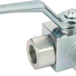Llave de paso de esfera de 3 vías 1/2" orificio en T