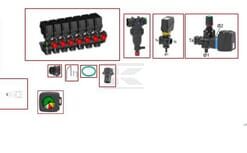 Kit pulverizador de barra 7 secciones, caja de interruptores