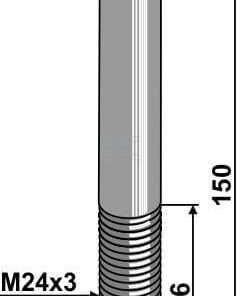 Tornillo de cabeza hexagonal M24x3x150/66 4 Tornillo de cabeza hexagonal M24x3x150/66