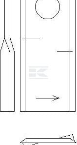 Cuchilla izquierda  p/Kuhn 107x45x18,25