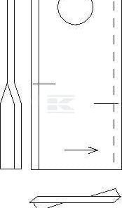 Cuchilla izda. de segadora 93 x 48 x 3 mm orificio Ø 19 mm adecuada para PZ (paquete de 25 unidades)