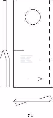 Cuchilla izda. de segadora 105 x 48 x 4 mm orificio Ø 19 mm adecuada para Claas (paquete de 25 unidades)