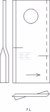 Cuchilla izda. de segadora 107 x 48 x 4 mm orificio Ø 19 mm adecuada para Niemeyer 4 Cuchilla izda. de segadora 105 x 48 x 4 mm orificio Ø 19 mm adecuada para Claas (paquete de 25 unidades)