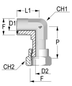Codo ORFS 1" x 1" M/H